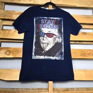 Albert Einstein t-shirt Size:S/M Color:Navy Blue